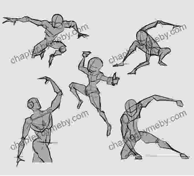 A Collection Of Sketches Featuring Dynamic Poses And Action Sequences, Showcasing The Techniques Taught In The Book. Draw 1 Foot In 20 Poses Female: Learn How To Draw For Anime Manga Characters And Girls Step By Step For Beginners Kids Teens Artists (Draw 1 In 20 15)