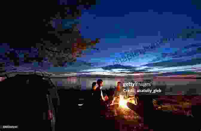 A Group Of People Gathered Around A Campfire On The Beach, Under A Starlit Sky. On Persephone S Island: A Sicilian Journal (Vintage Departures)