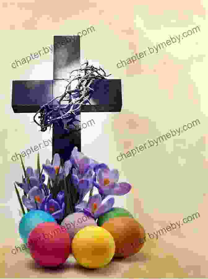 An Image Of An Easter Egg With A Cross On It, Surrounded By Flowers And Greenery Wonder Of Easter