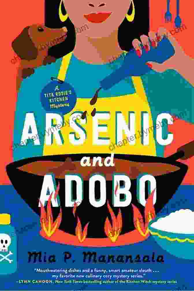 Arsenic And Adobo Book Cover, Featuring Tita Rosie Cooking In Her Kitchen Arsenic And Adobo (A Tita Rosie S Kitchen Mystery 1)