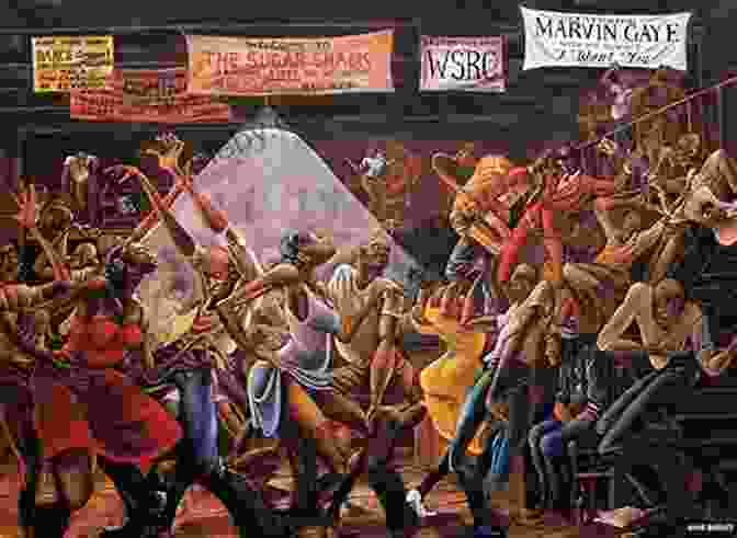 Ernie Barnes Dancing On The Sidelines At A Football Game, With A Group Of Players And Coaches In The Background. Between The Lines: How Ernie Barnes Went From The Football Field To The Art Gallery