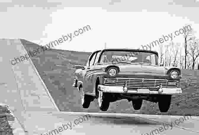 Vintage Photograph Of A Ford Mustang Undergoing Testing At A Detroit Test Track Detroit Area Test Tracks (Images Of America)