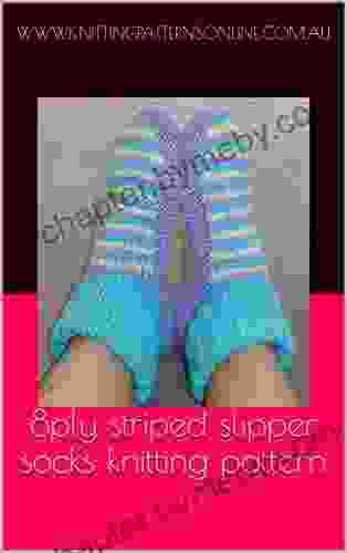 8ply Striped Slipper Socks Knitting Pattern Saffron